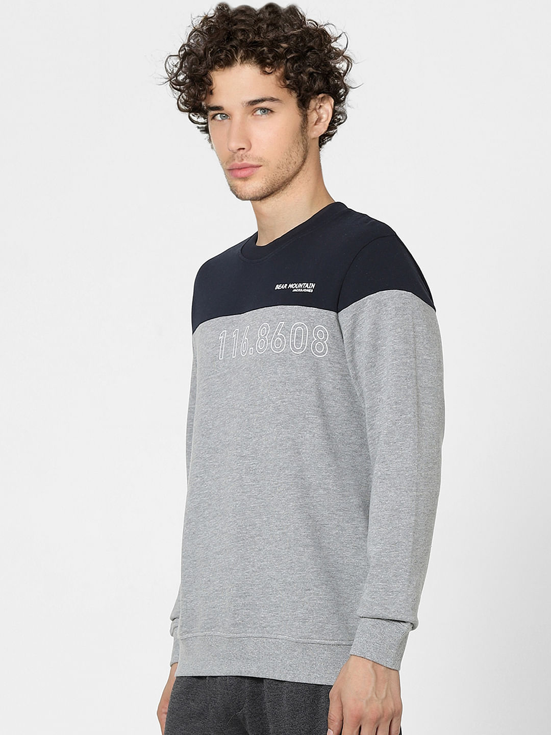 Grey Colourblocked Sweatshirt