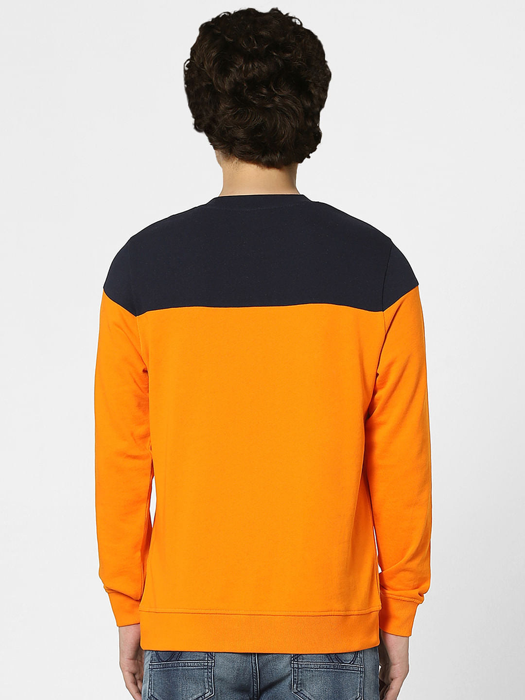 Orange Colourblocked Sweatshirt