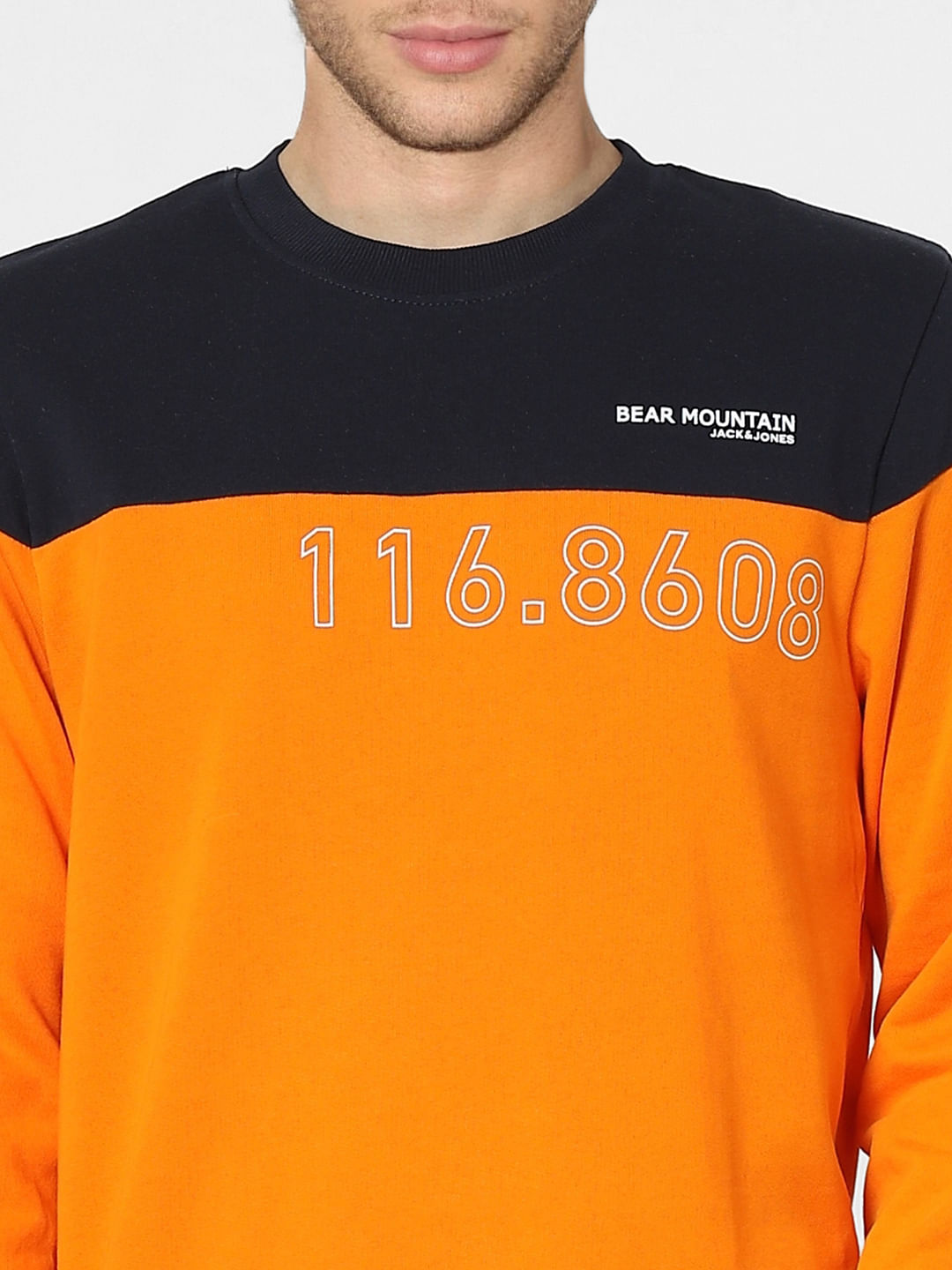 Orange Colourblocked Sweatshirt