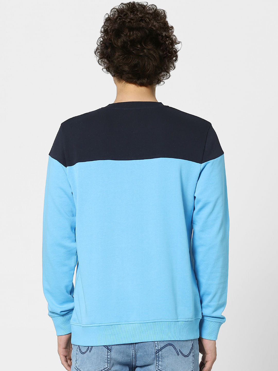 Blue Colourblocked Sweatshirt