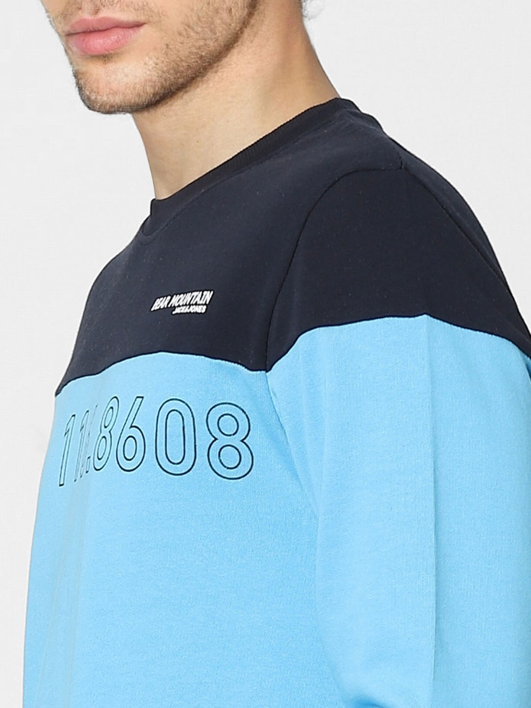 Blue Colourblocked Sweatshirt