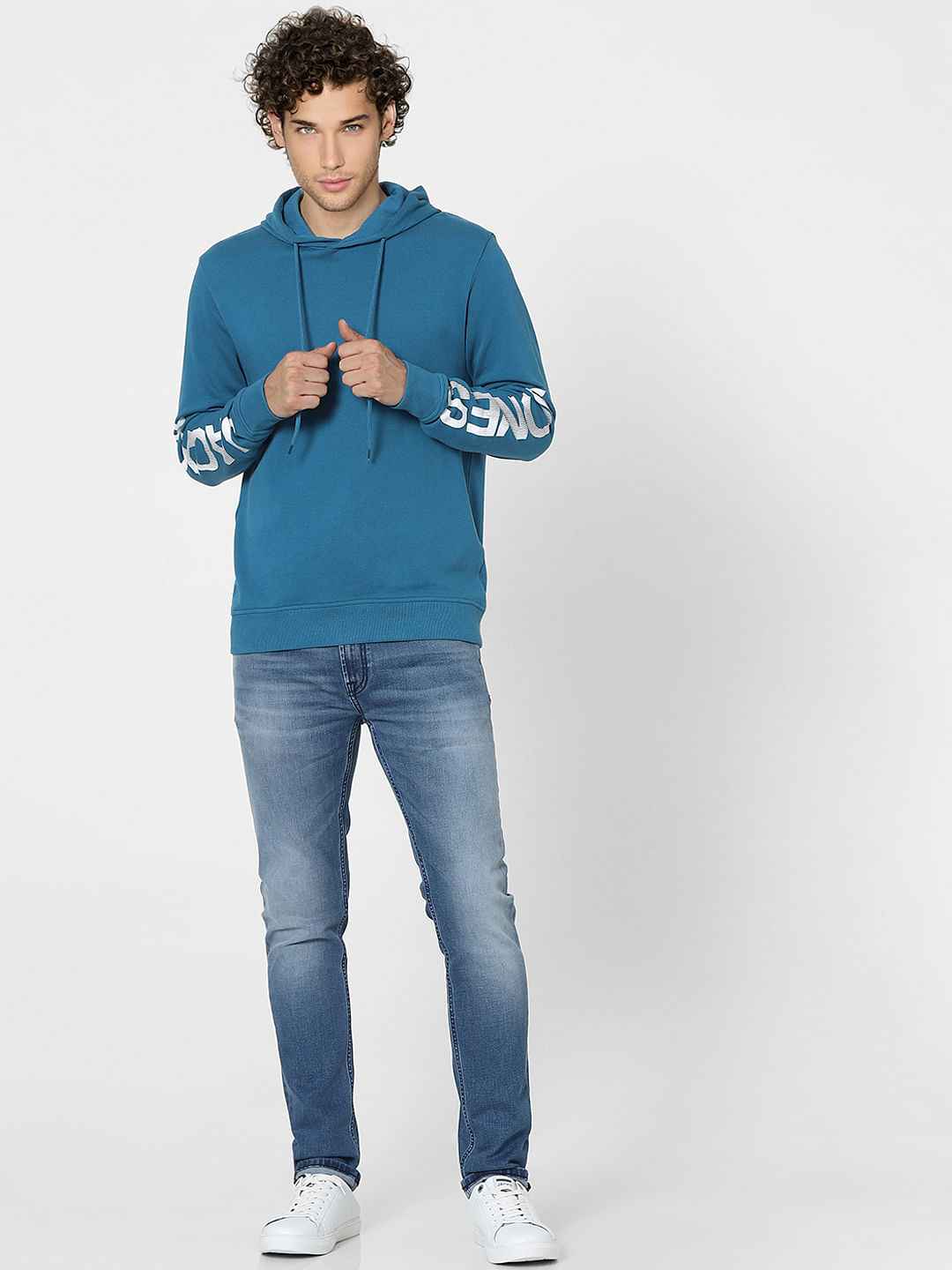 Blue Hooded Sweatshirt