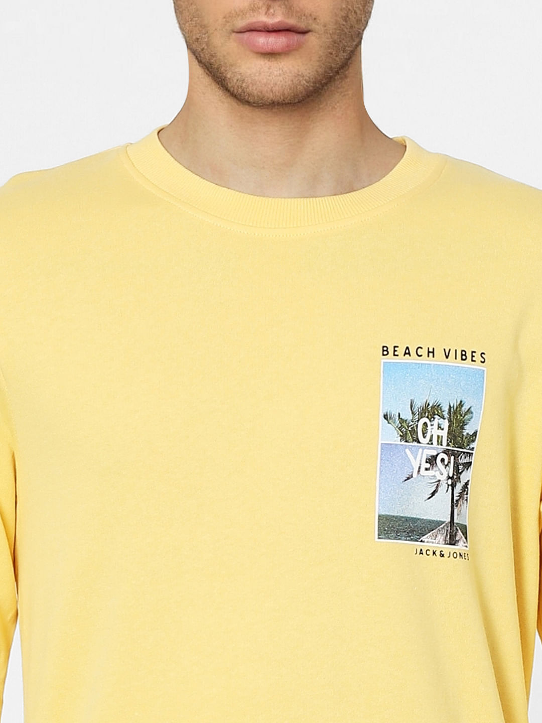 Yellow Graphic Print Sweatshirt