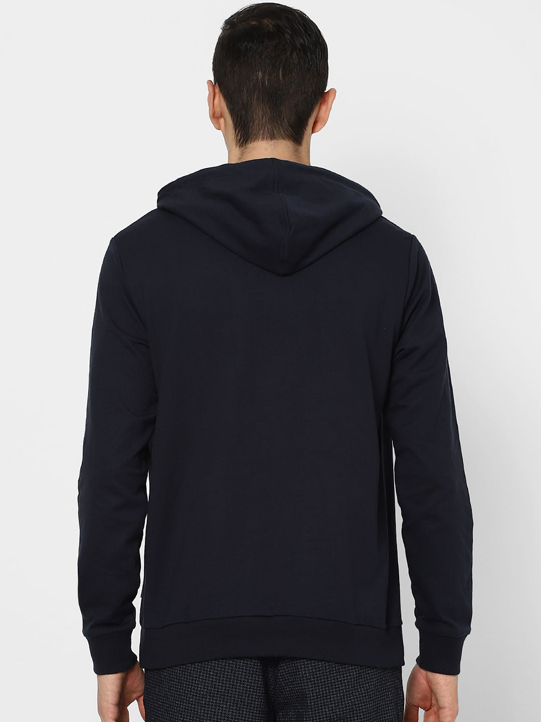 Blue Graphic Print Hooded Sweatshirt
