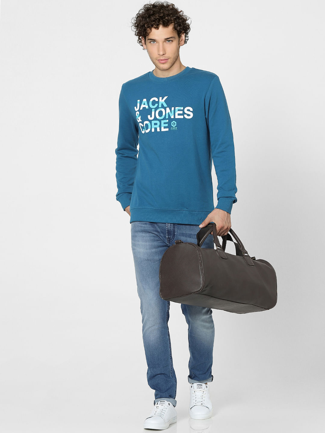 Blue Graphic Print Sweatshirt - S