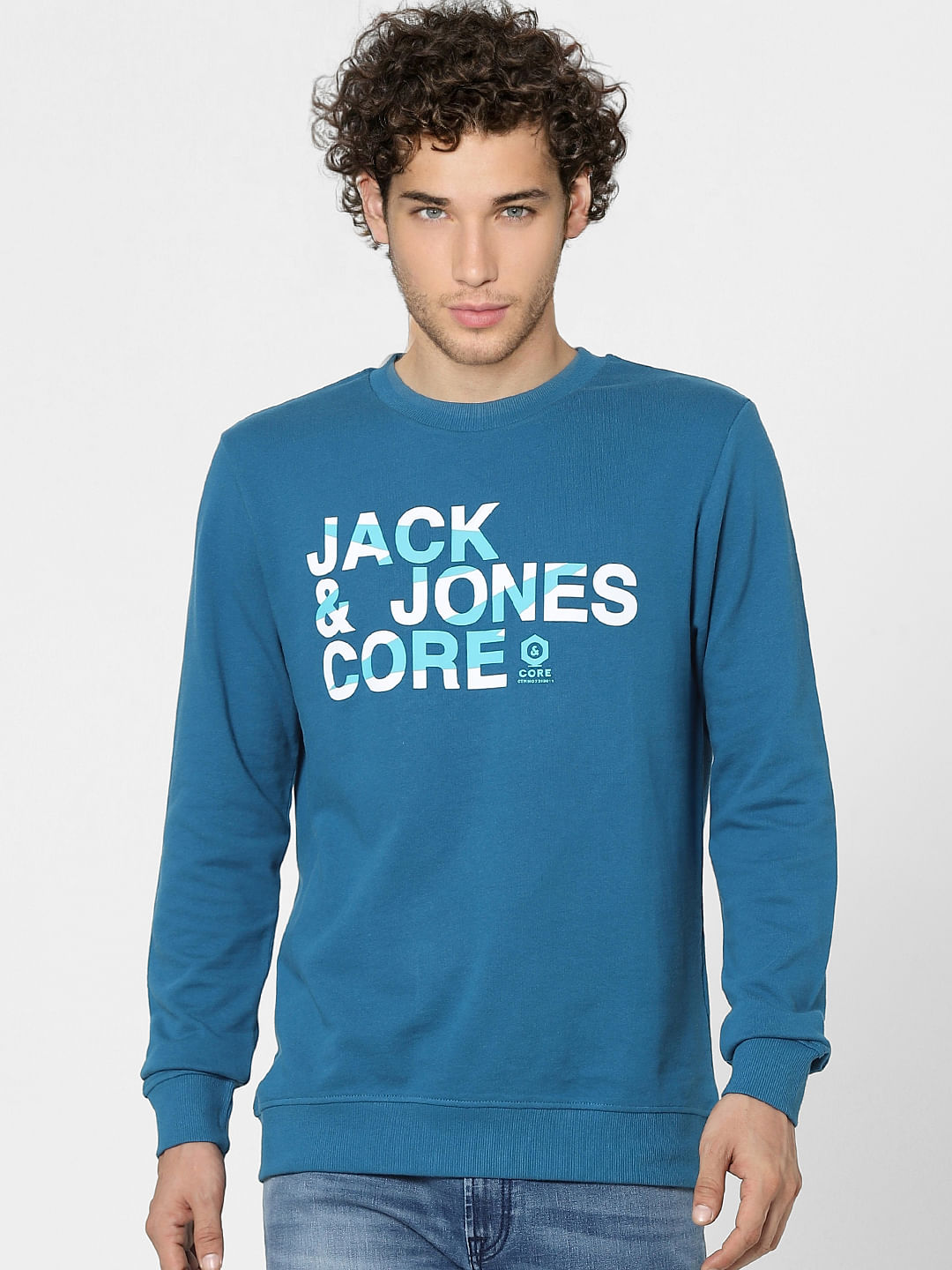 Blue Graphic Print Sweatshirt