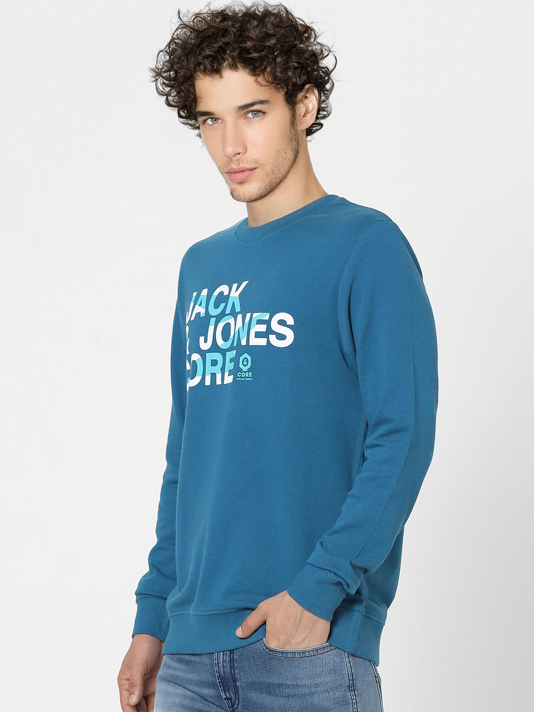 Blue Graphic Print Sweatshirt