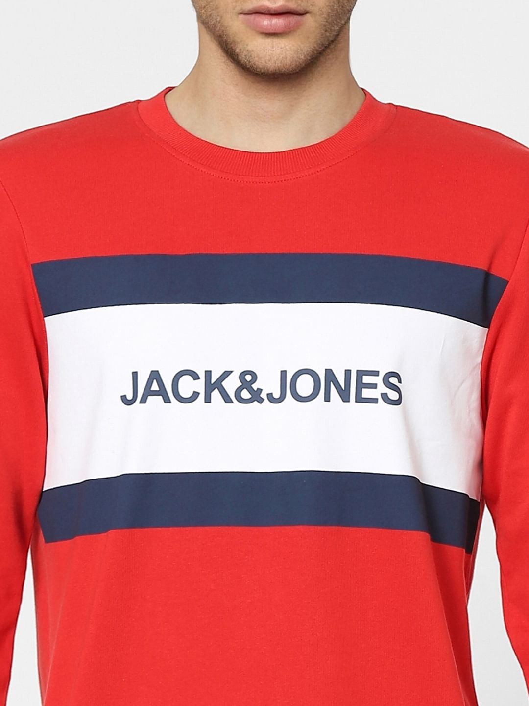 Red Logo Print Sweatshirt