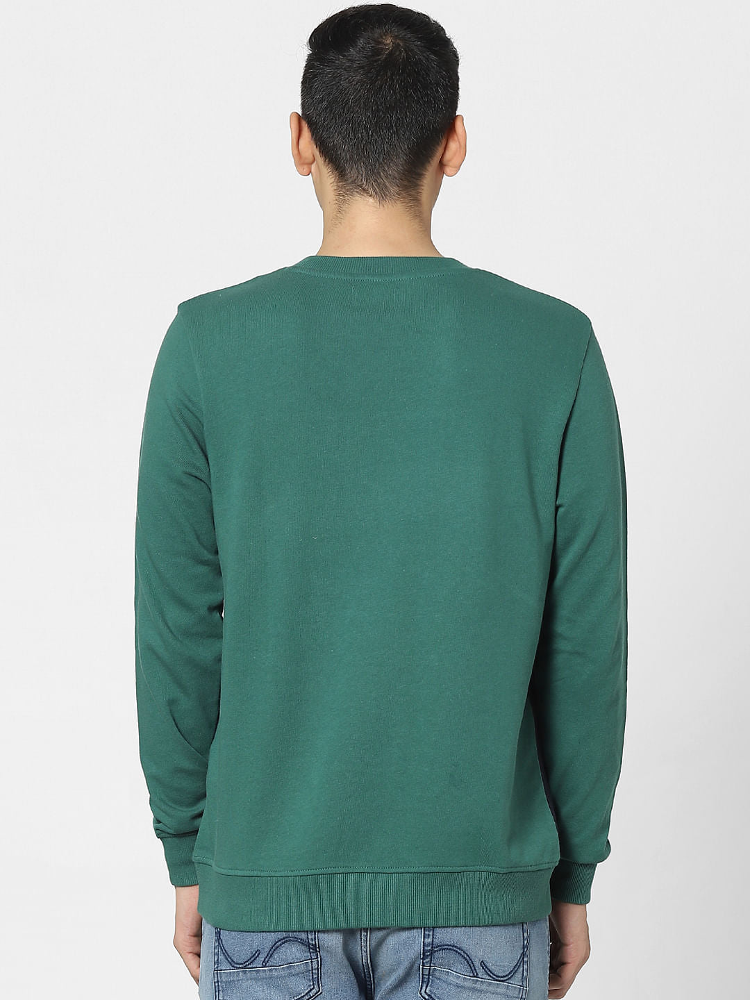 Green Colourblocked Sweatshirt