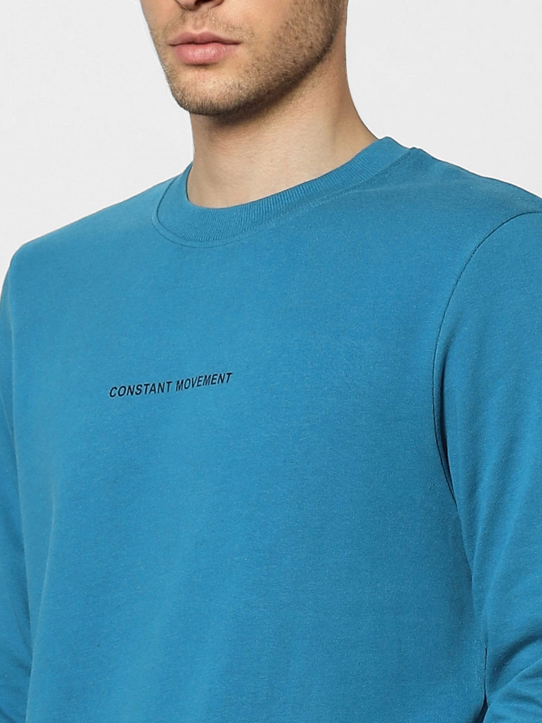 Blue Text Print Sweatshirt