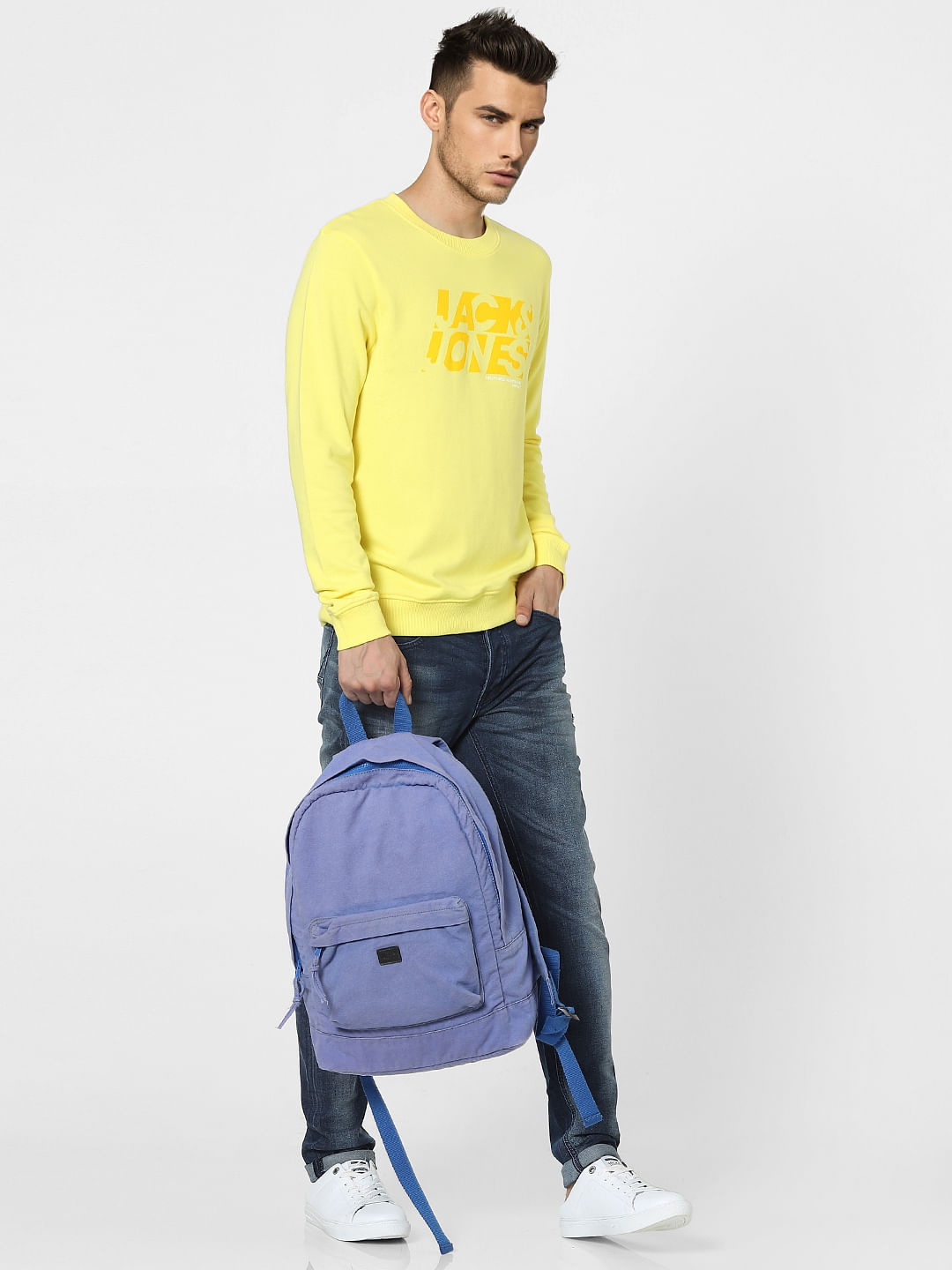 Yellow Graphic Print Sweatshirt