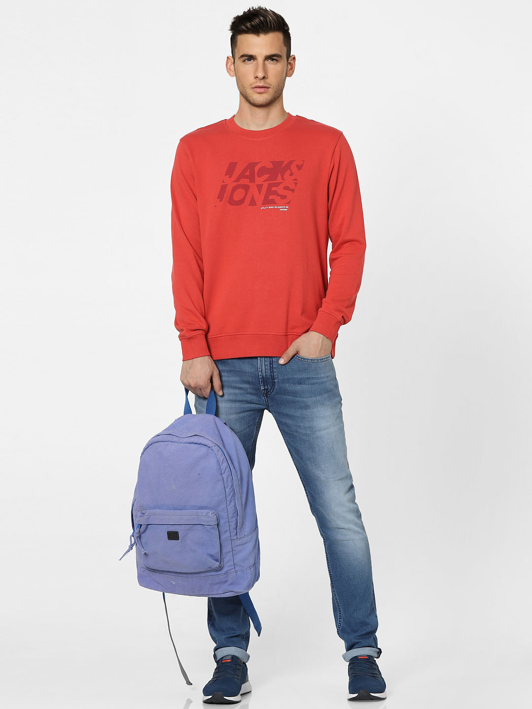 Red Graphic Print Sweatshirt