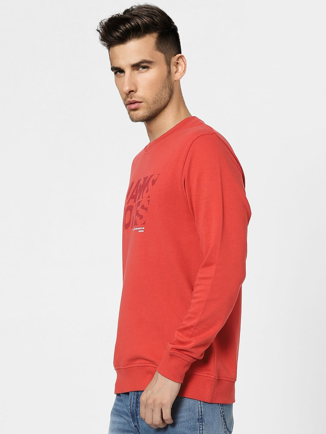 Red Graphic Print Sweatshirt