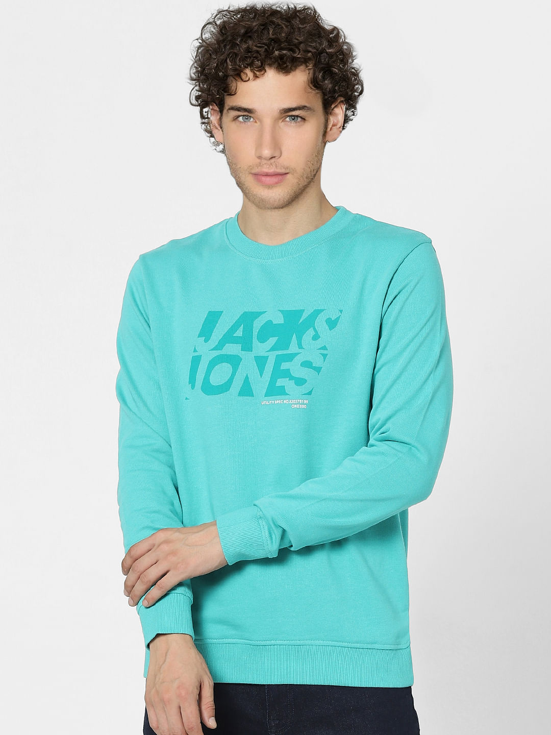 Blue Graphic Print Sweatshirt