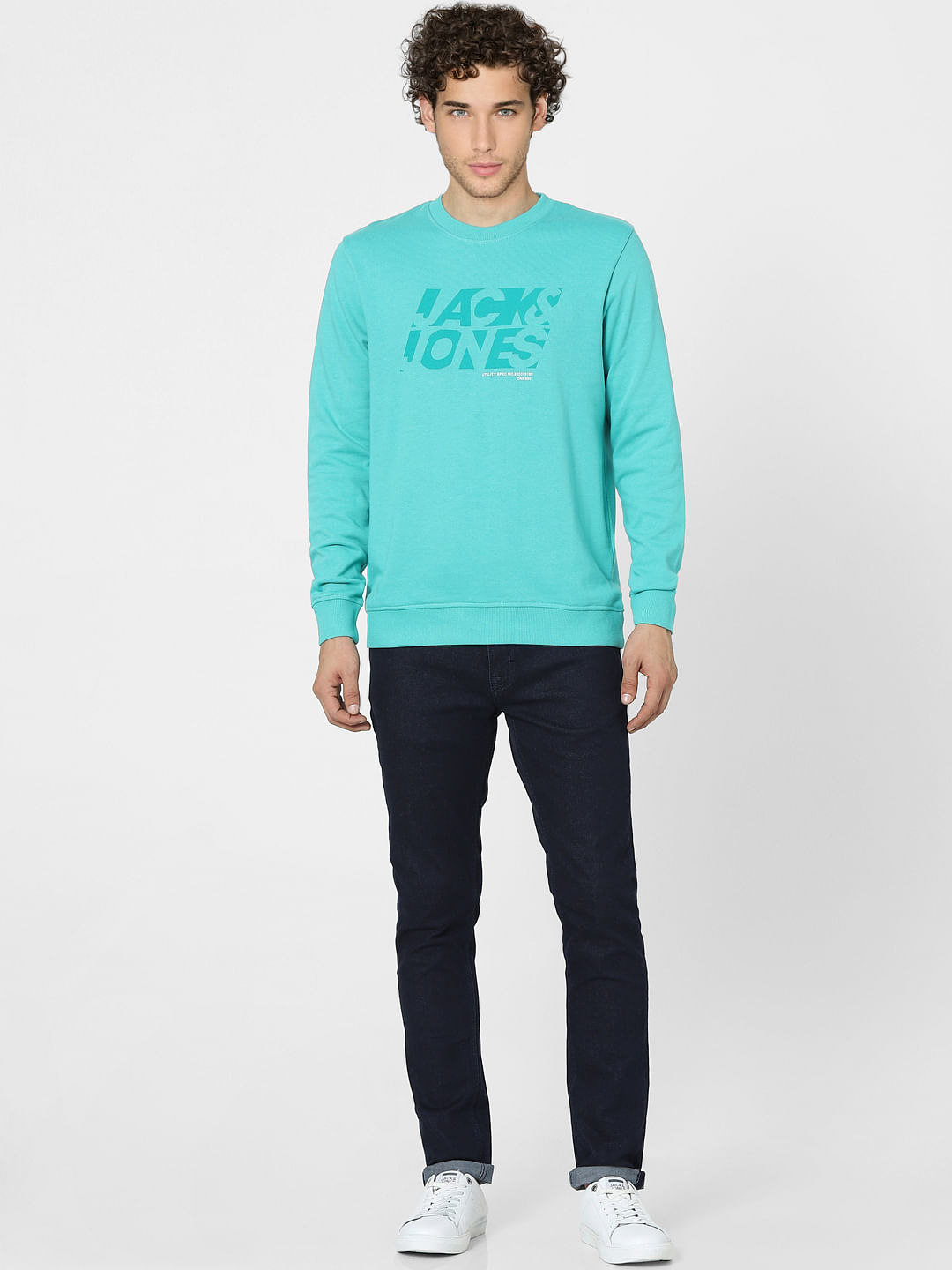 Blue Graphic Print Sweatshirt