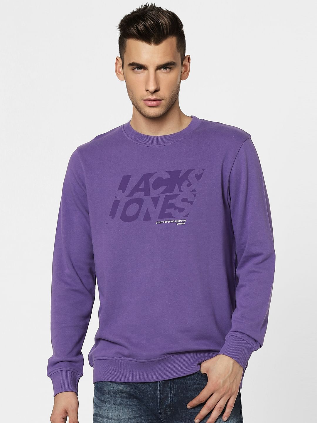 Purple Graphic Print Sweatshirt