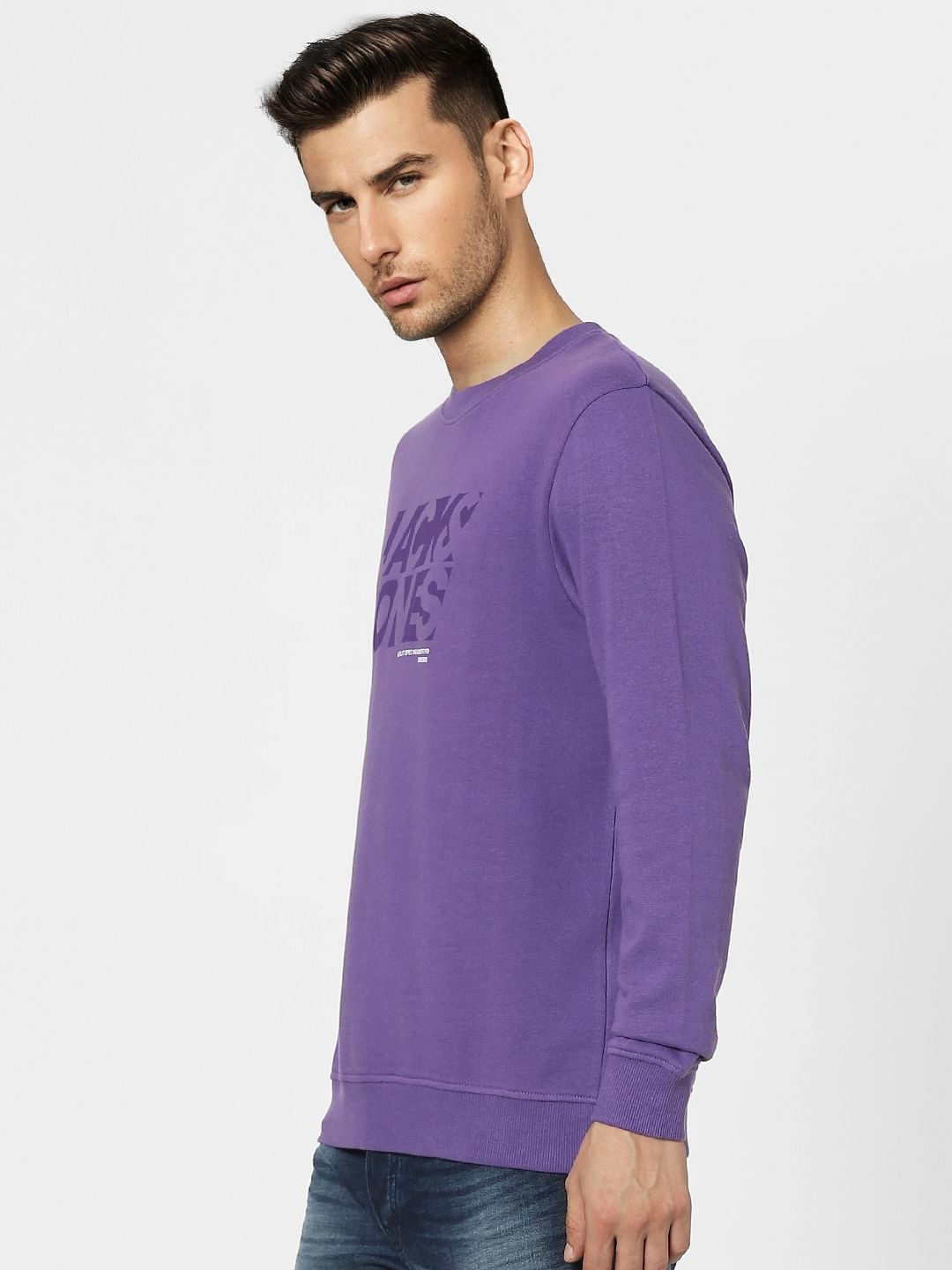 Purple Graphic Print Sweatshirt