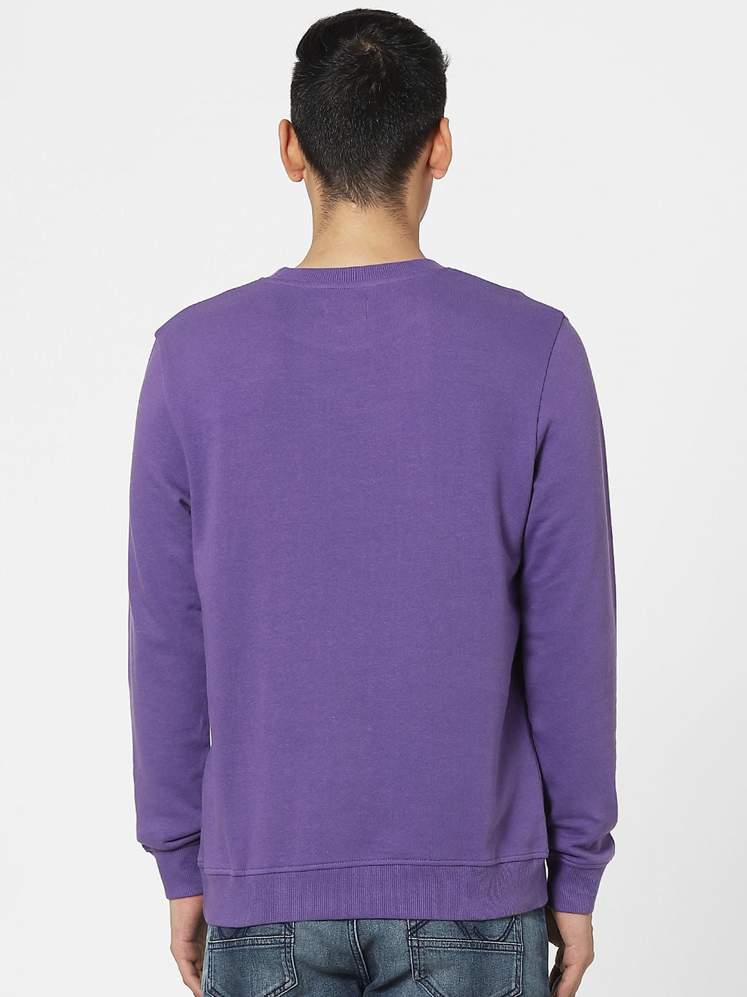 Purple Graphic Print Sweatshirt