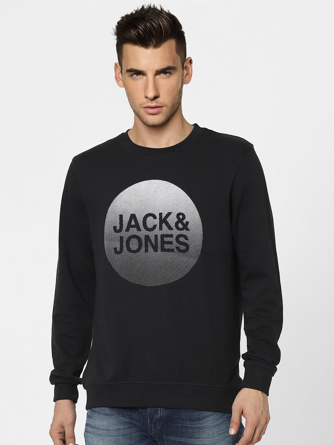 Black Graphic Print Sweatshirt