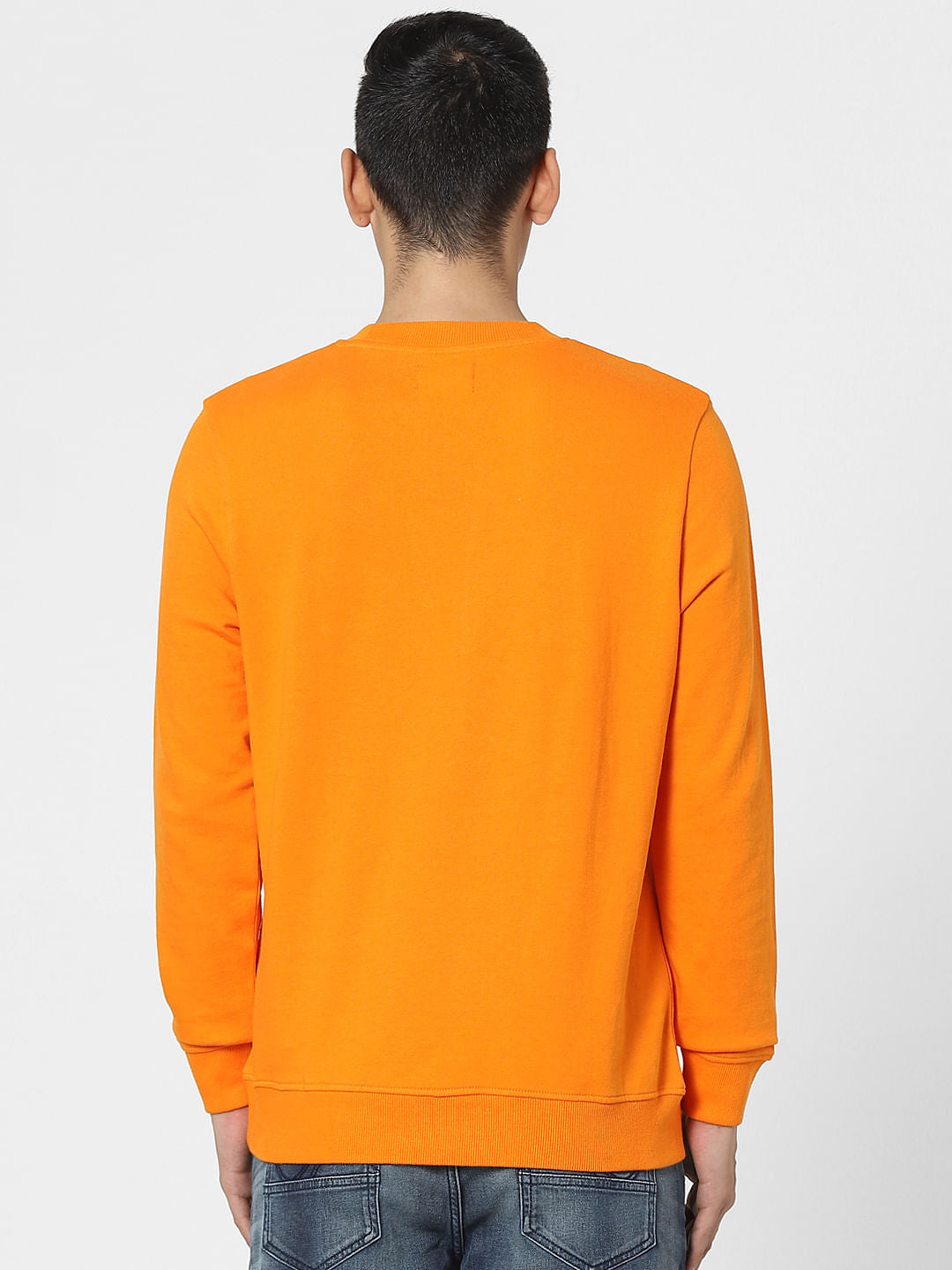 Orange Graphic Print Sweatshirt