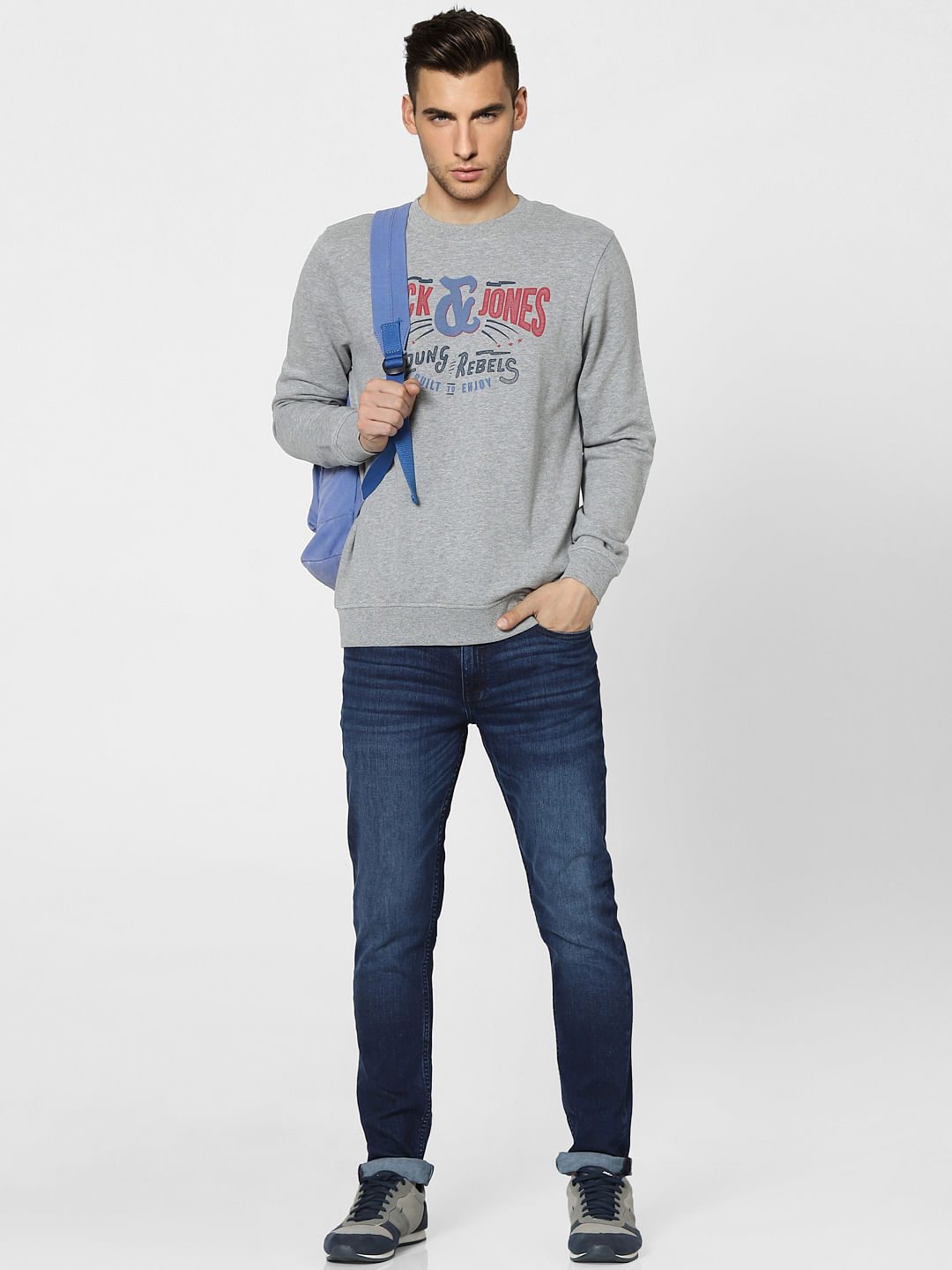 Grey Graphic Print Sweatshirt