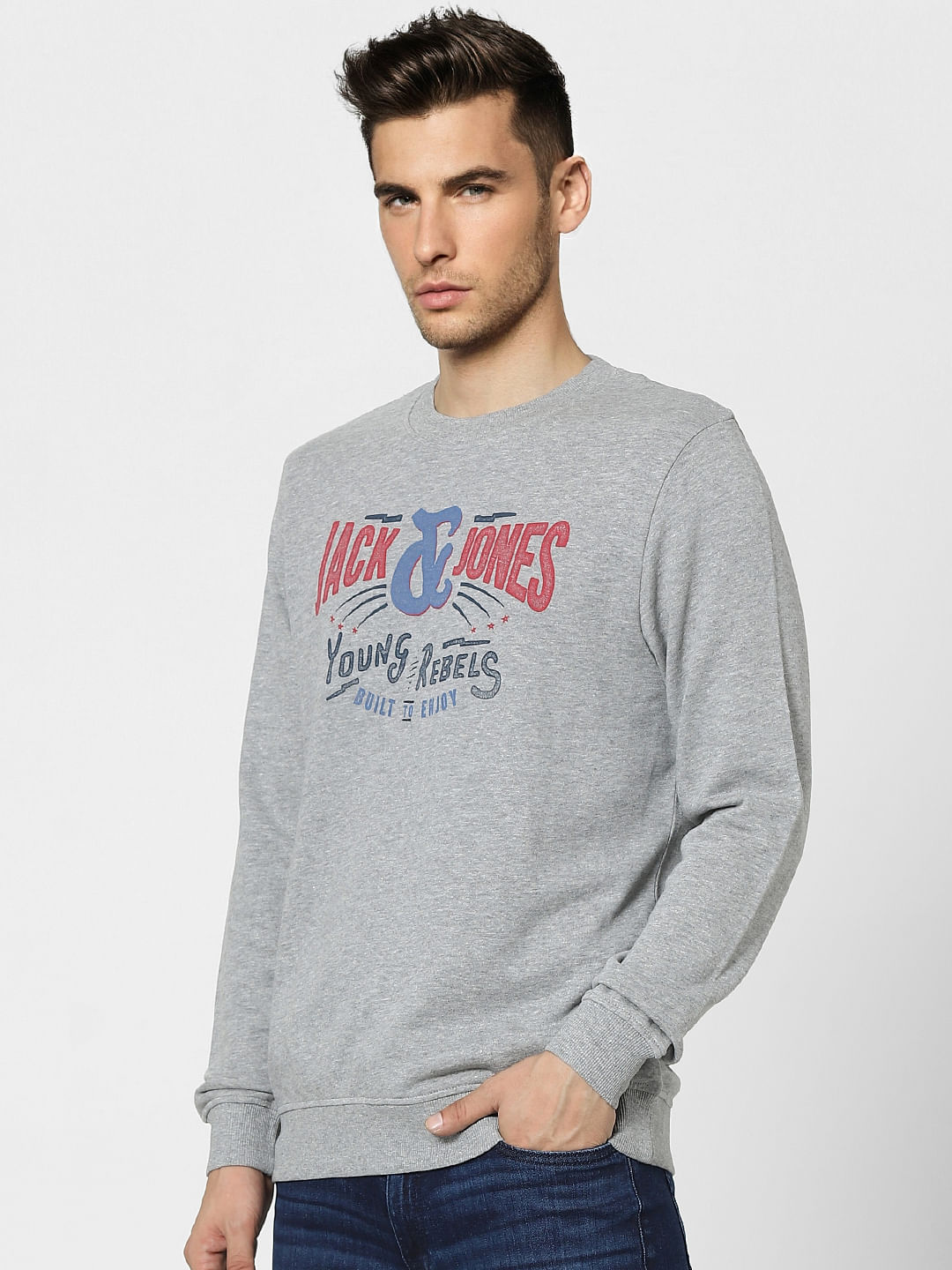 Grey Graphic Print Sweatshirt