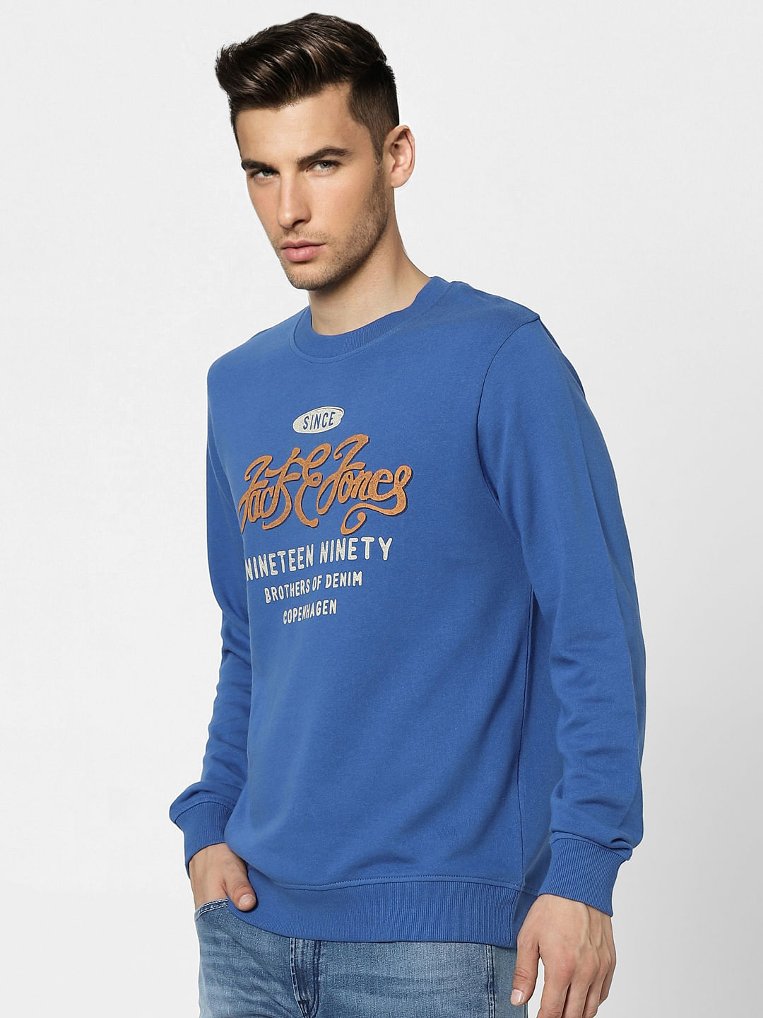 Blue Graphic Print Sweatshirt