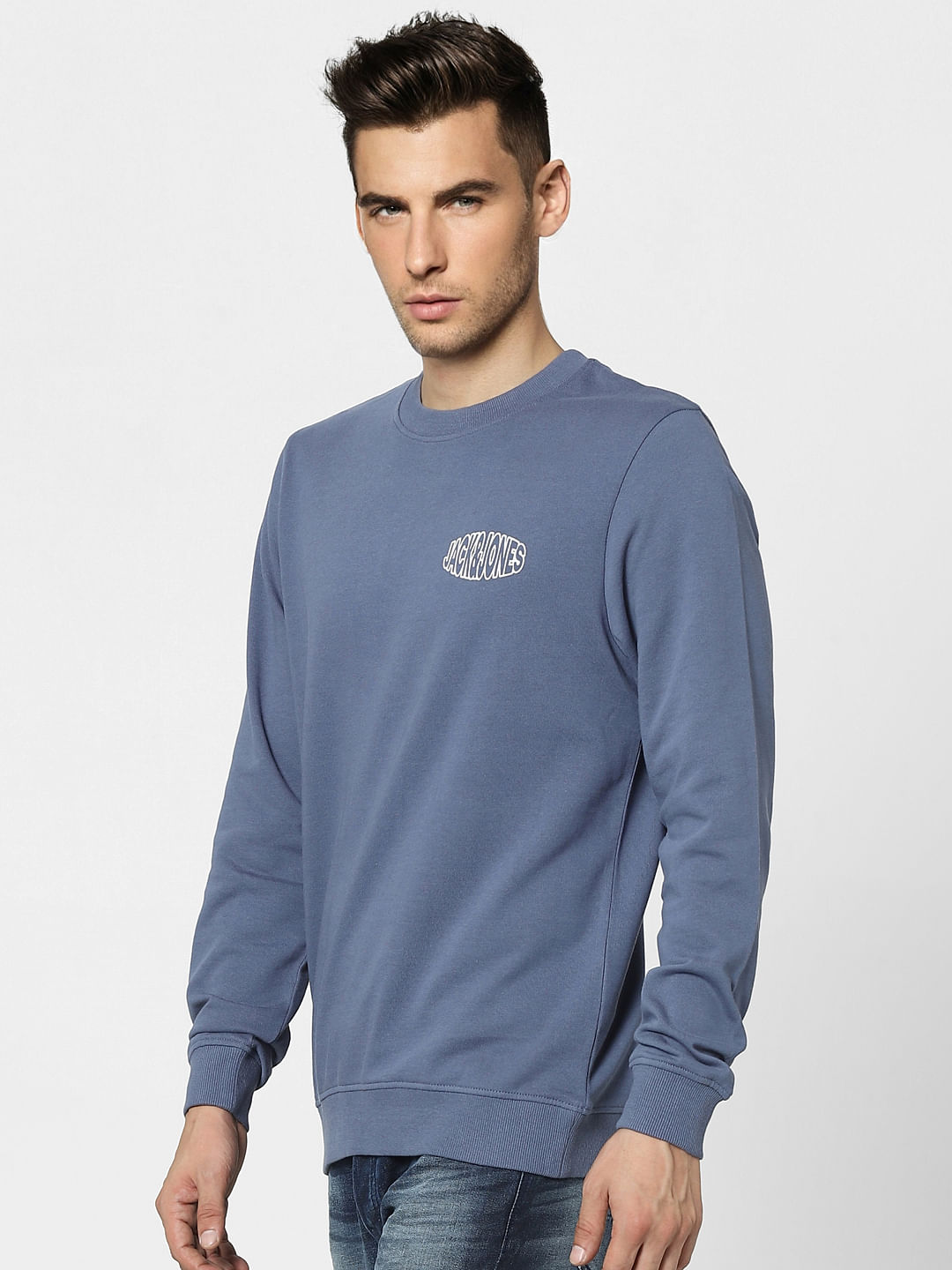 Blue Graphic Print Sweatshirt