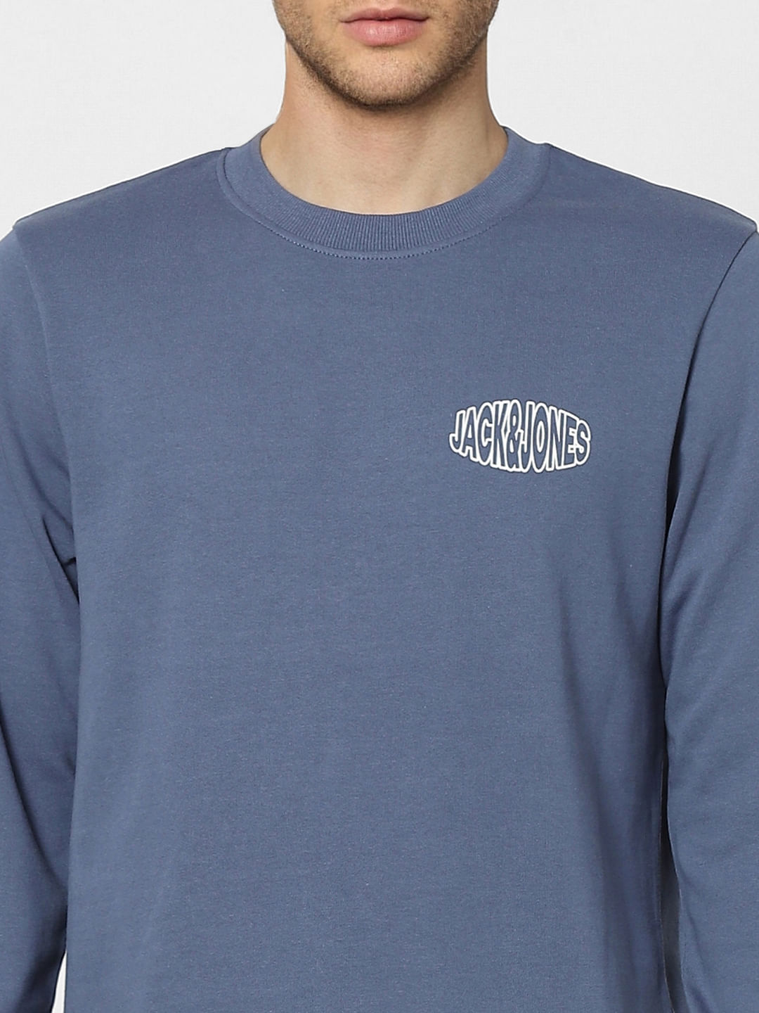 Blue Graphic Print Sweatshirt