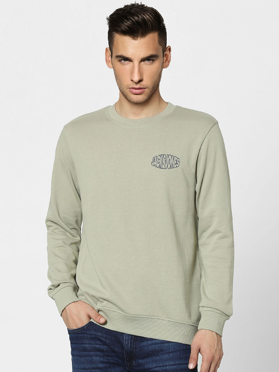 Green Graphic Print Sweatshirt