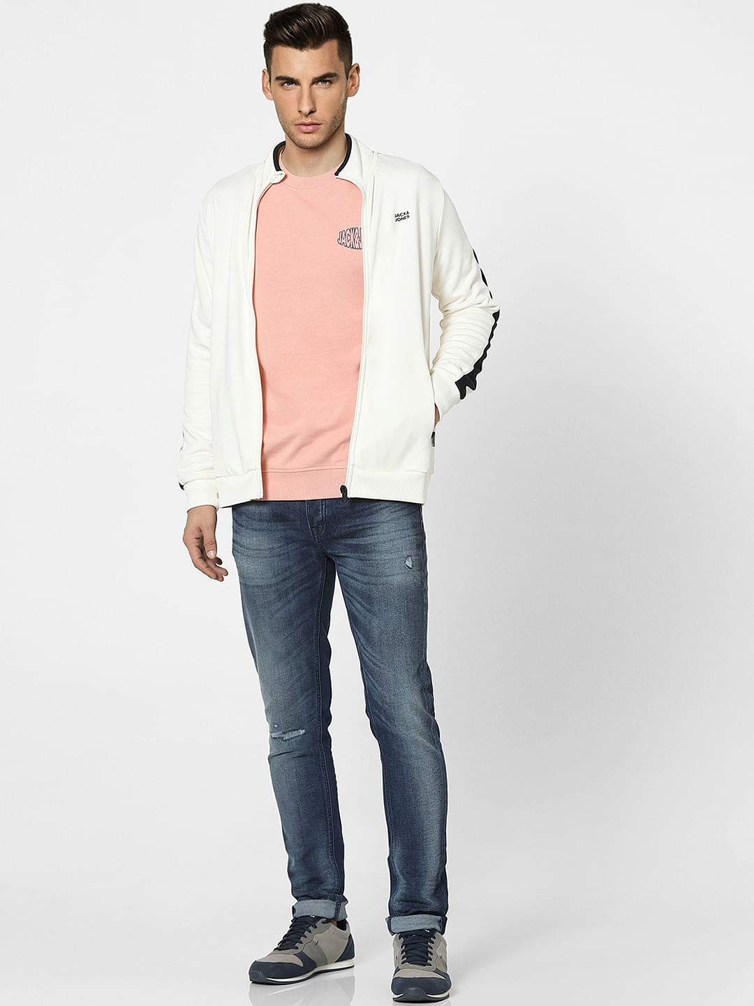 Peach Graphic Print Sweatshirt - S