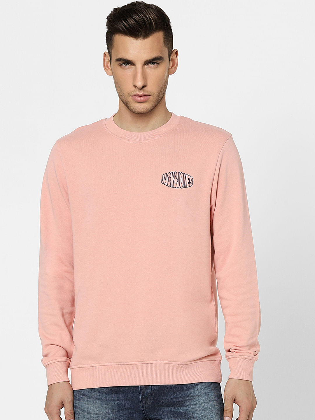 Peach Graphic Print Sweatshirt