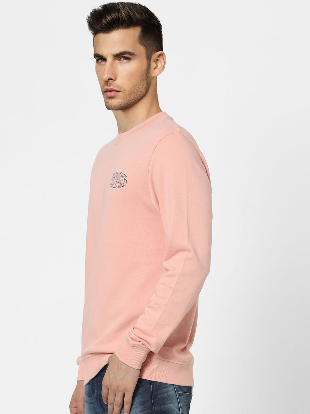 Peach Graphic Print Sweatshirt