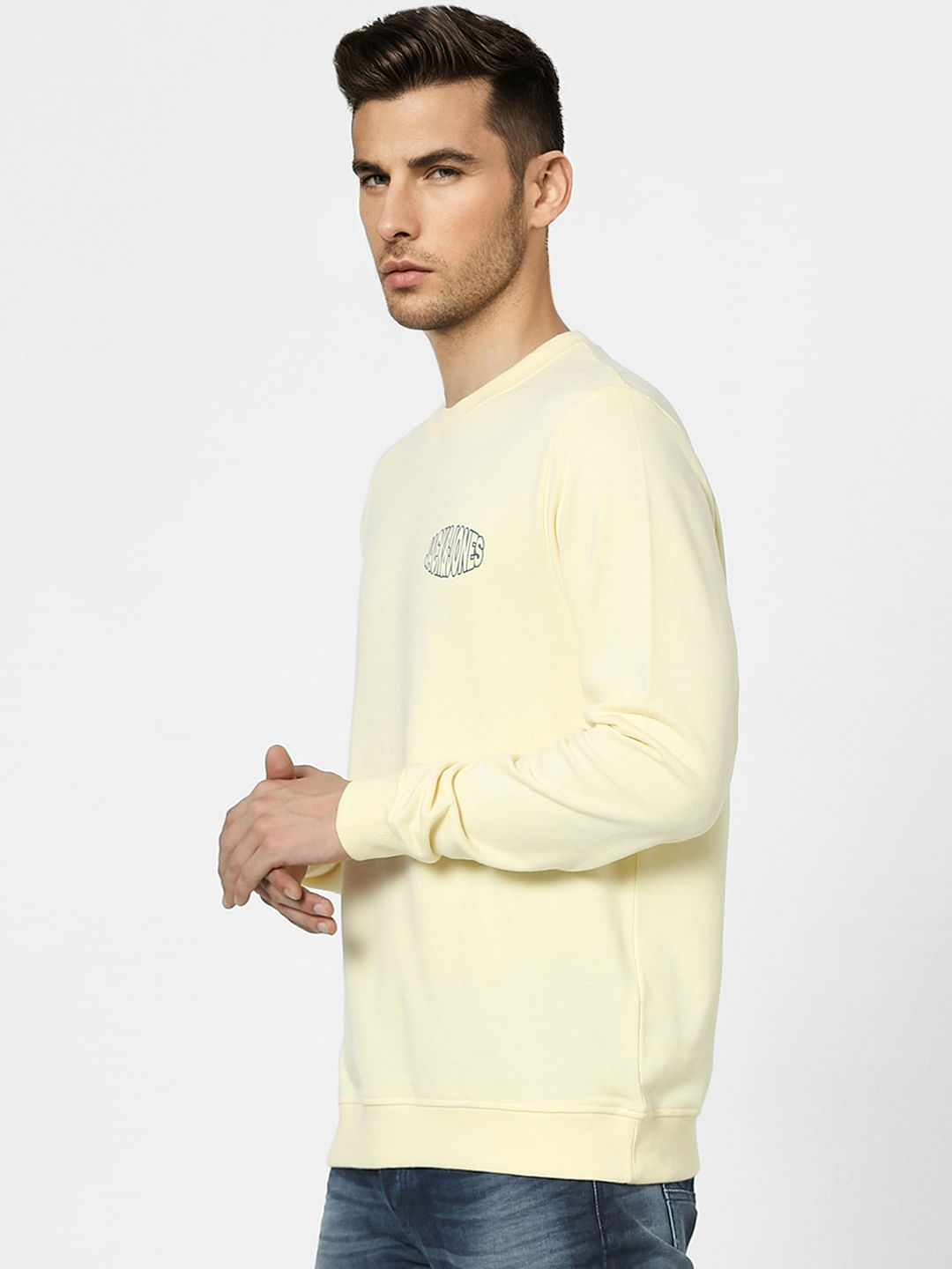 Yellow Graphic Print Sweatshirt