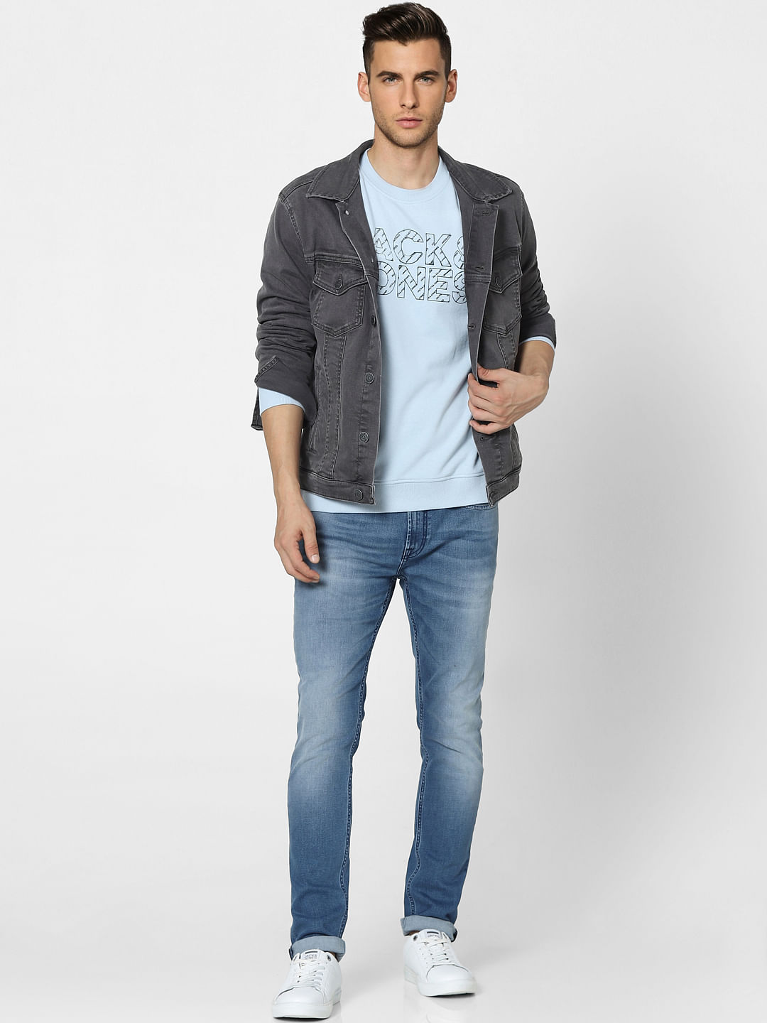 Blue Graphic Print Sweatshirt - S
