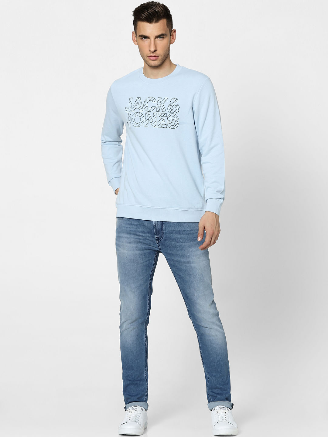 Blue Graphic Print Sweatshirt