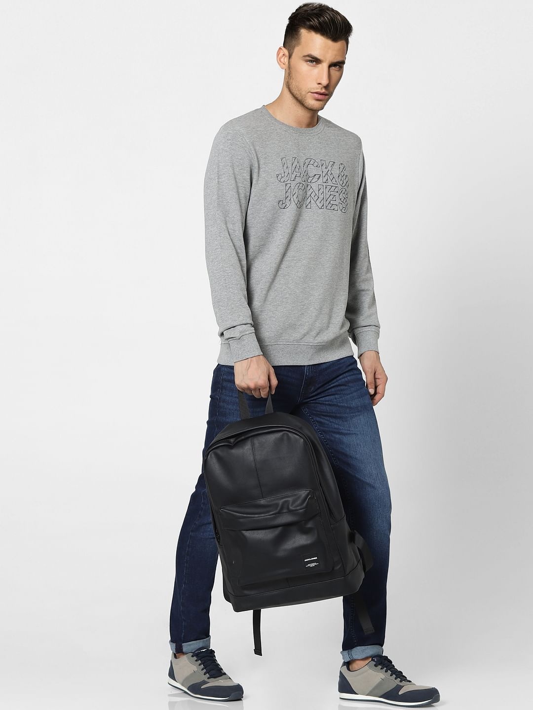 Grey Graphic Print Sweatshirt - S