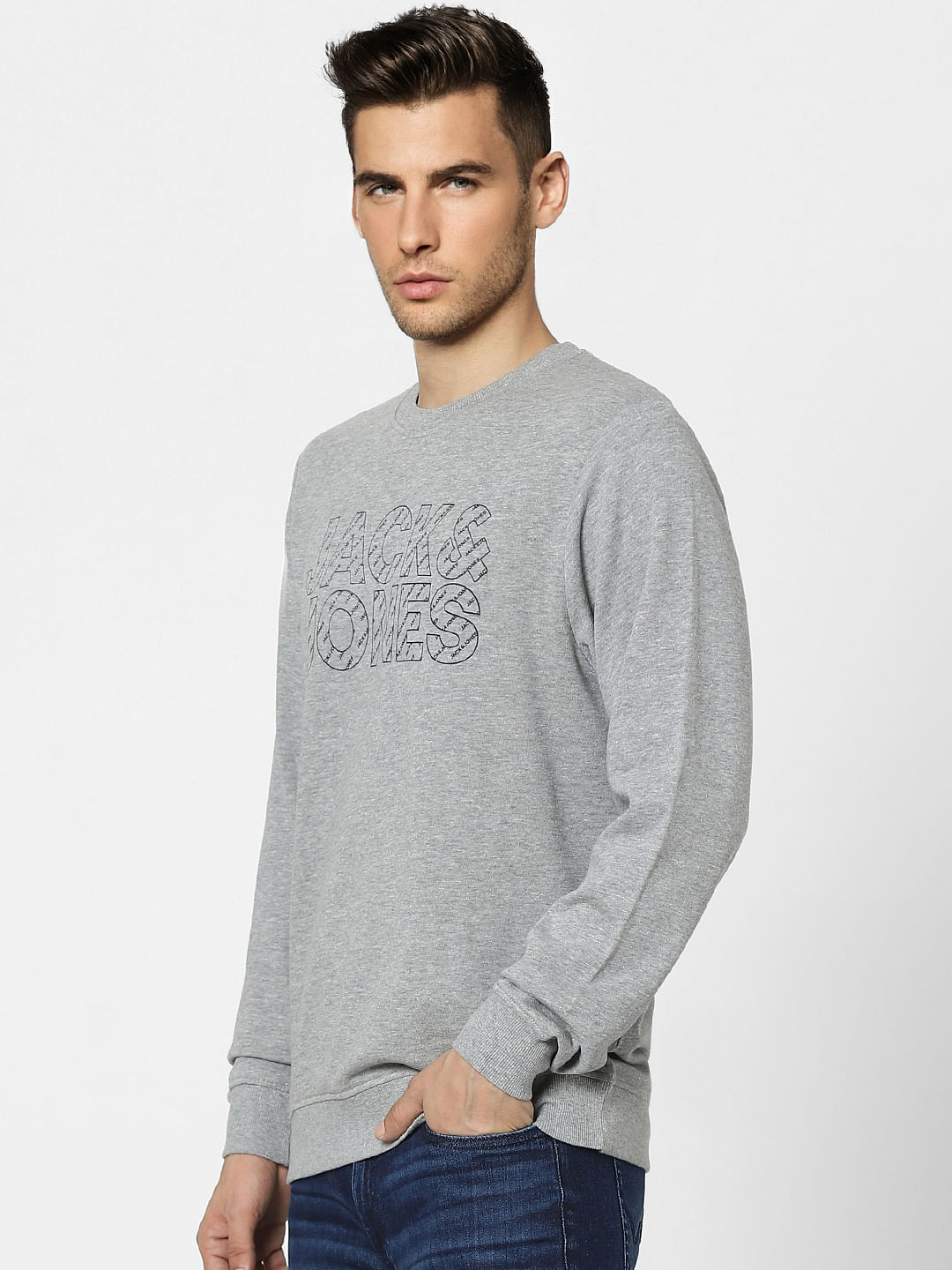 Grey Graphic Print Sweatshirt