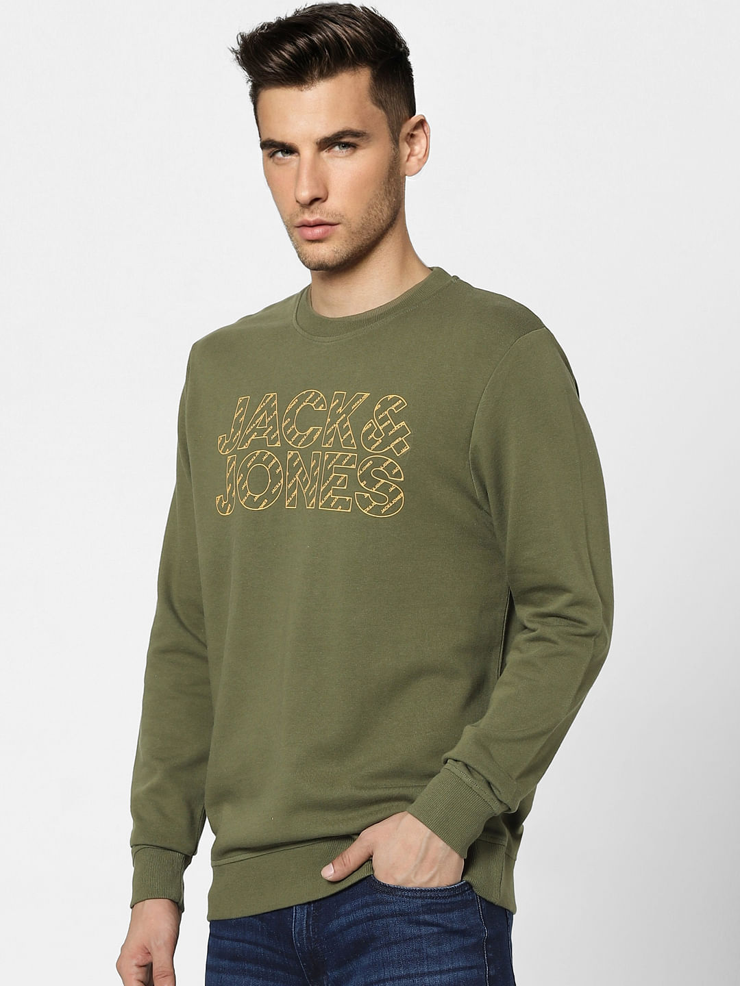 Green Graphic Print Sweatshirt