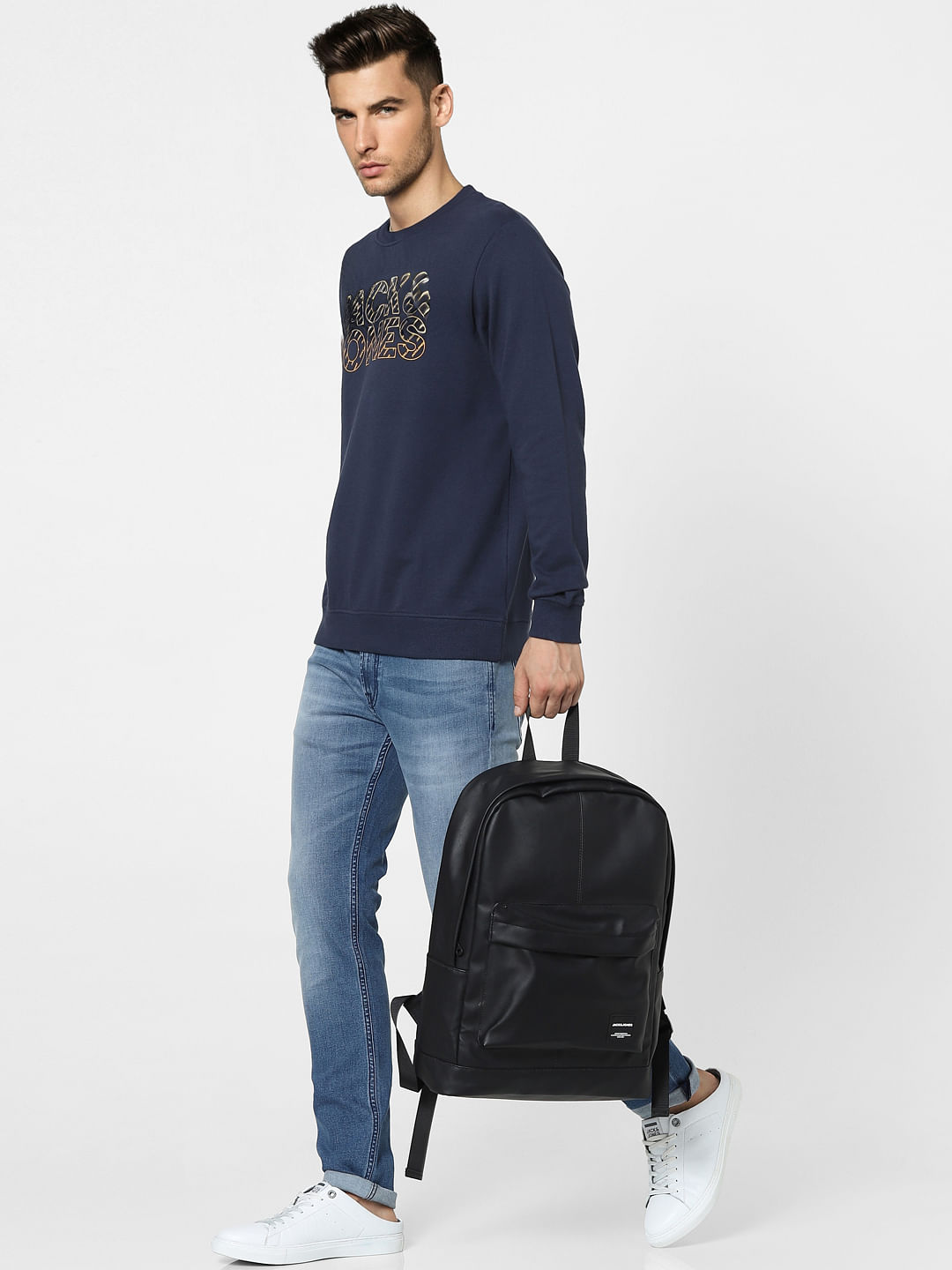 Blue Graphic Print Sweatshirt