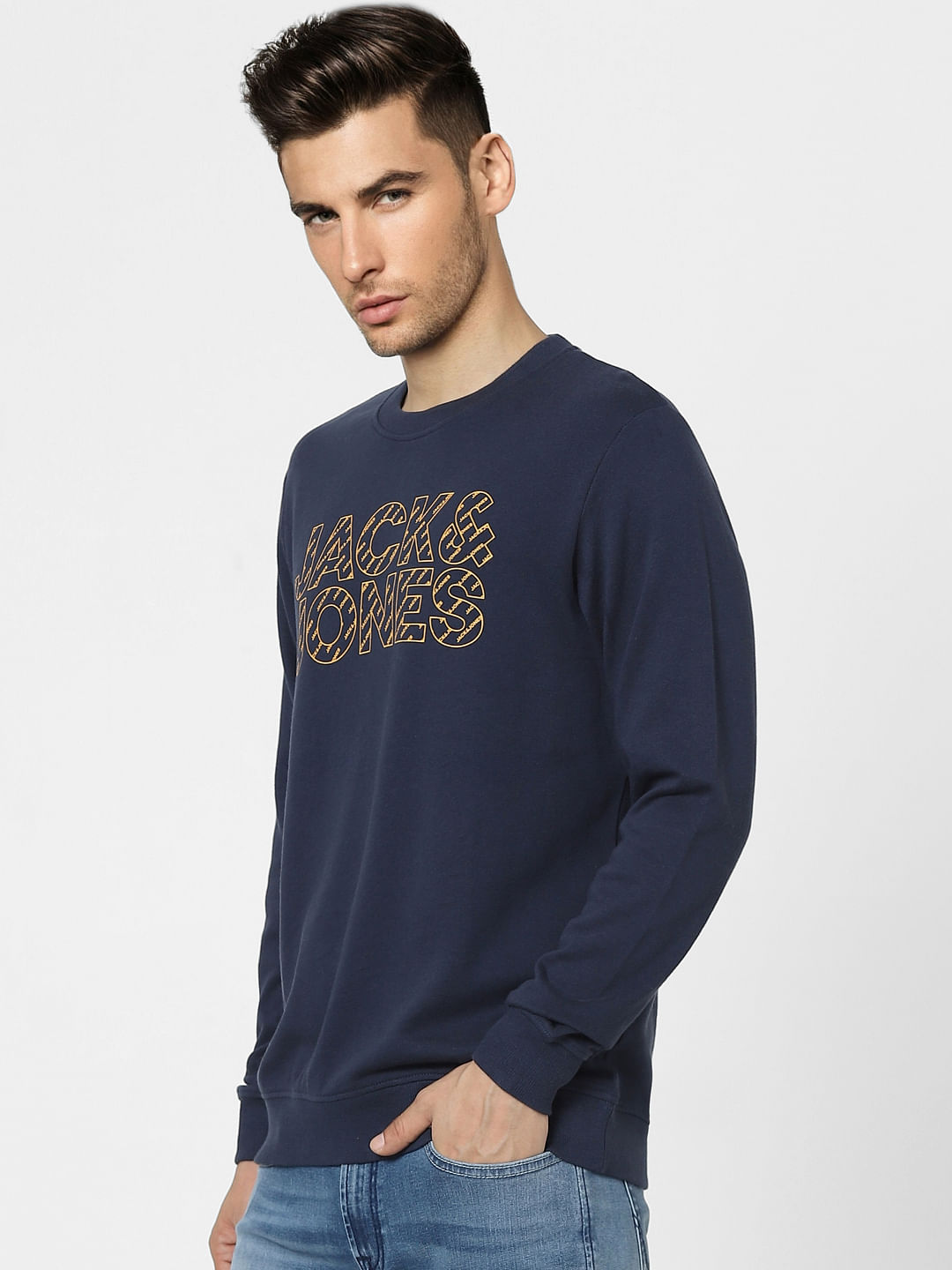 Blue Graphic Print Sweatshirt