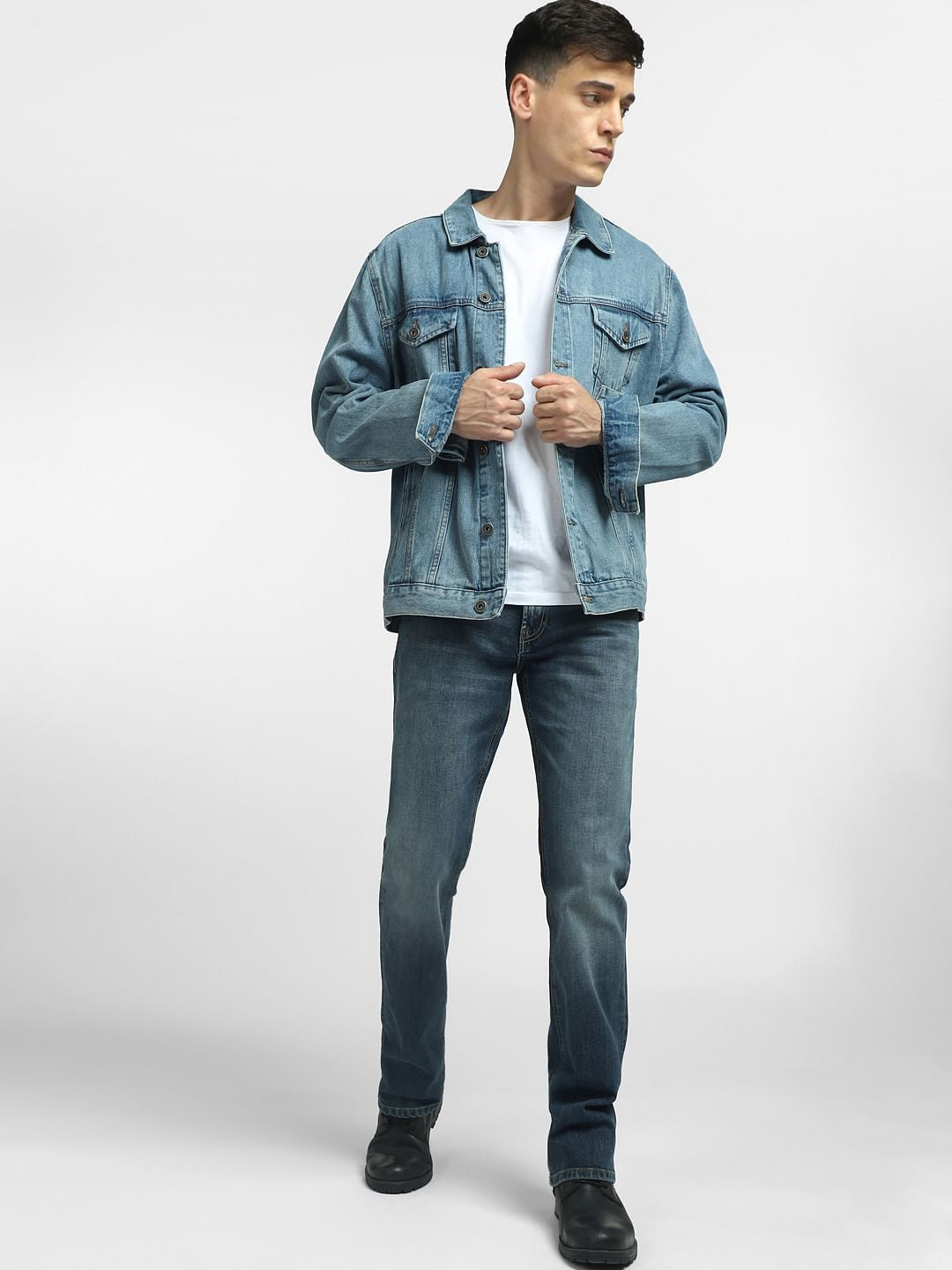 Blue Mid Rise Clark Regular Fit Jeans - 28/30
