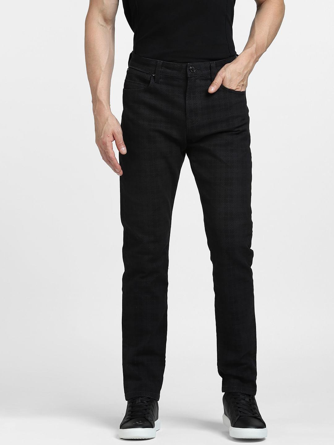 Black Low Rise Glenn Slim Fit Jeans