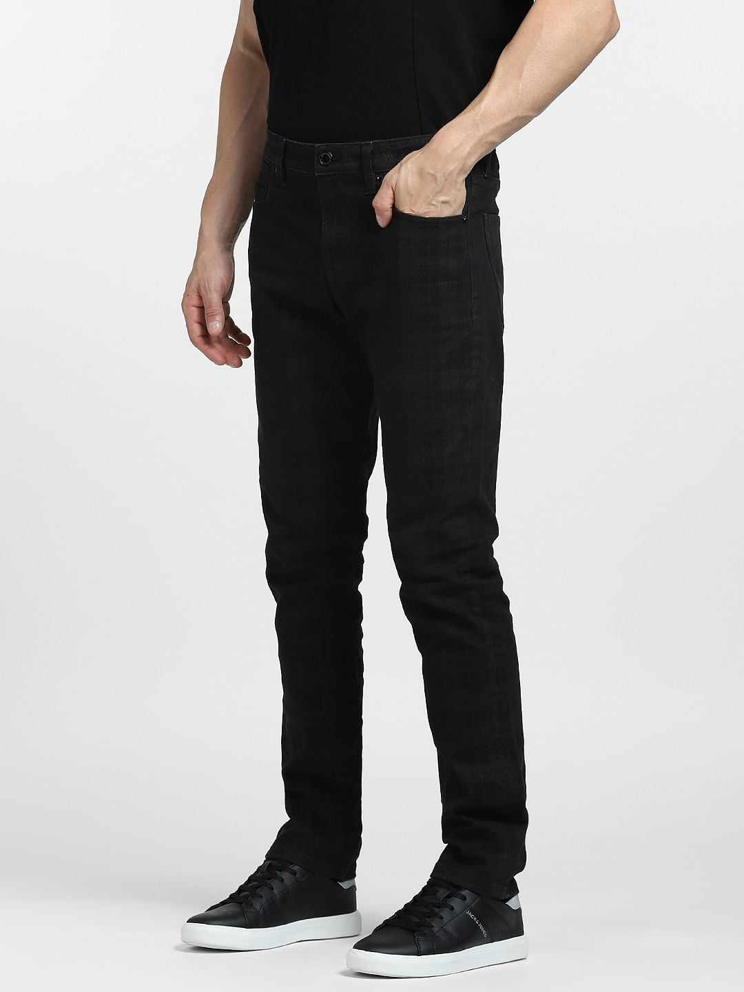 Black Low Rise Glenn Slim Fit Jeans