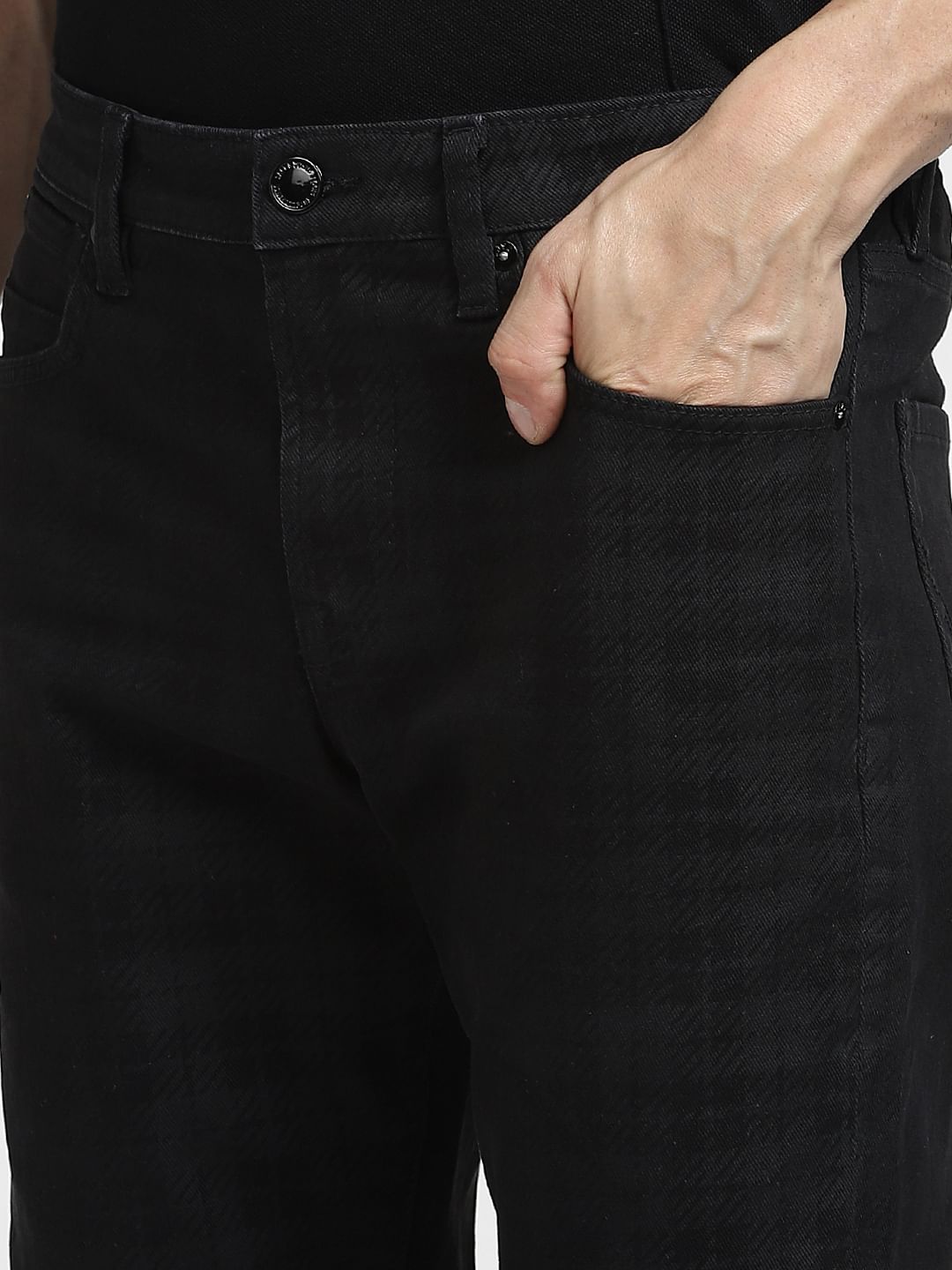 Black Low Rise Glenn Slim Fit Jeans