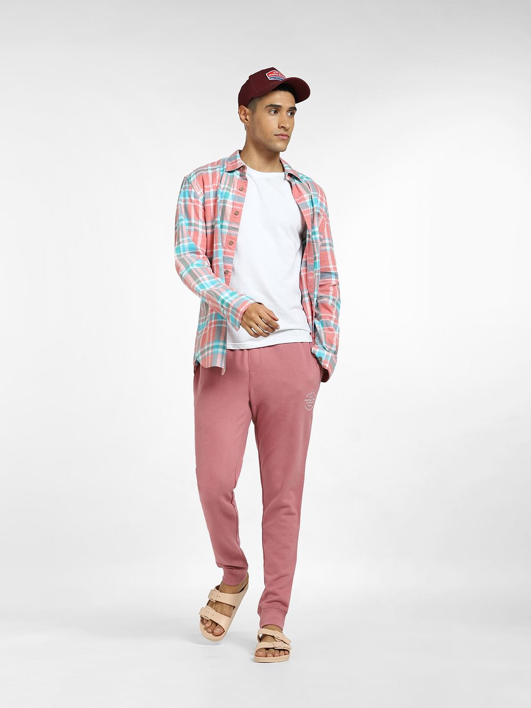 Pink Mid Rise Sweatpants