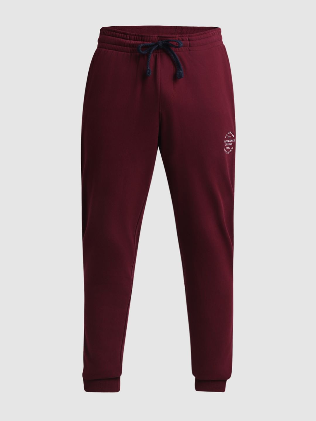 Maroon Mid Rise Knitted Sweatpants