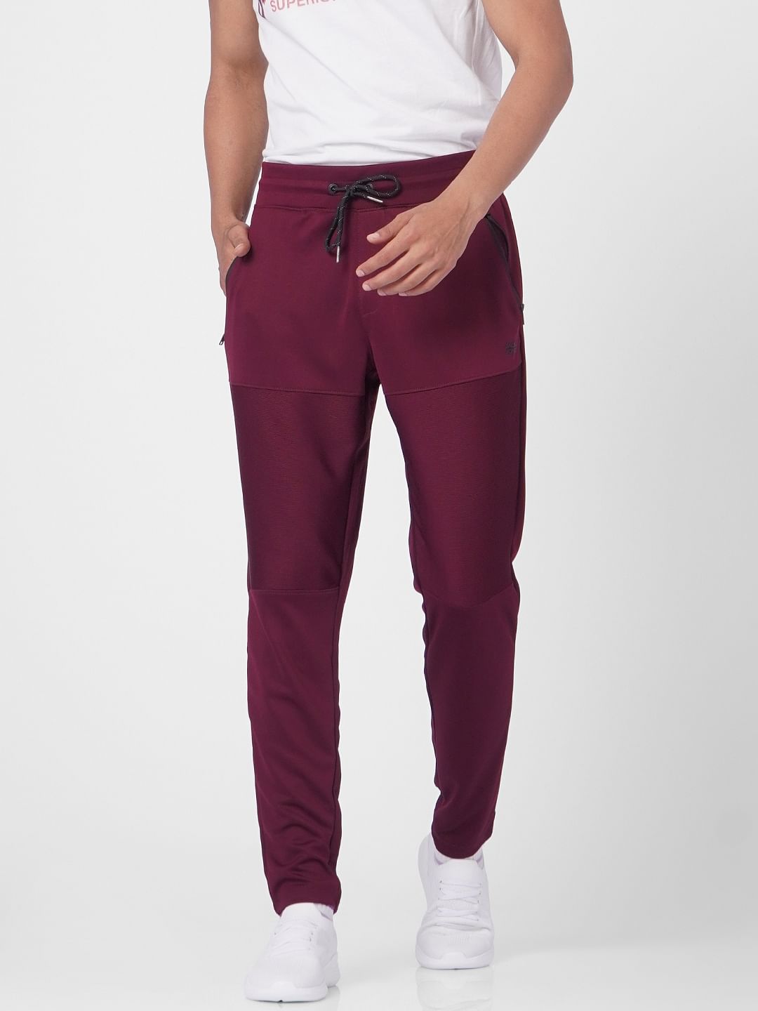 Burgundy High Rise Sweatpants