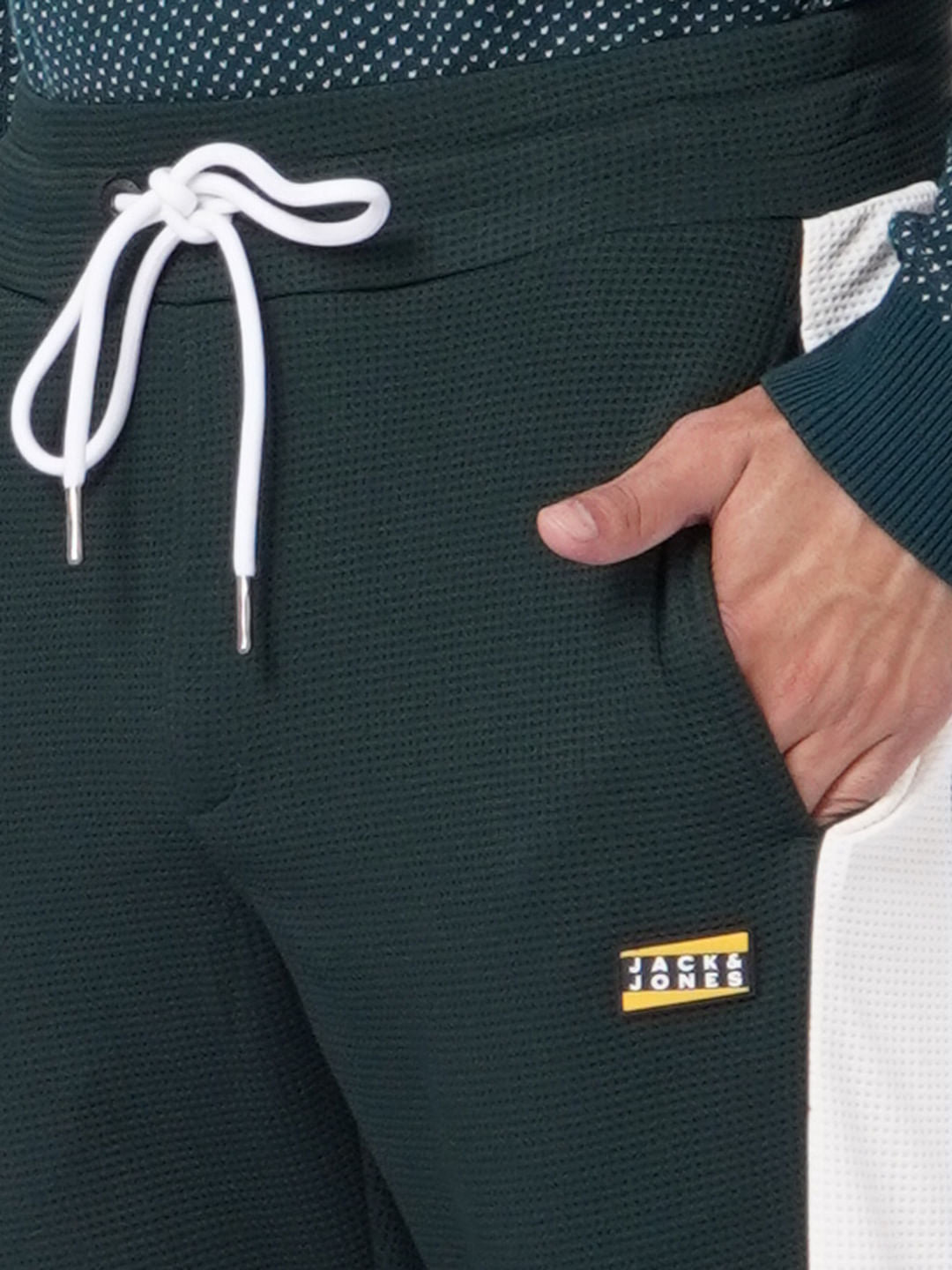 Green Colourblocked Sweatpants