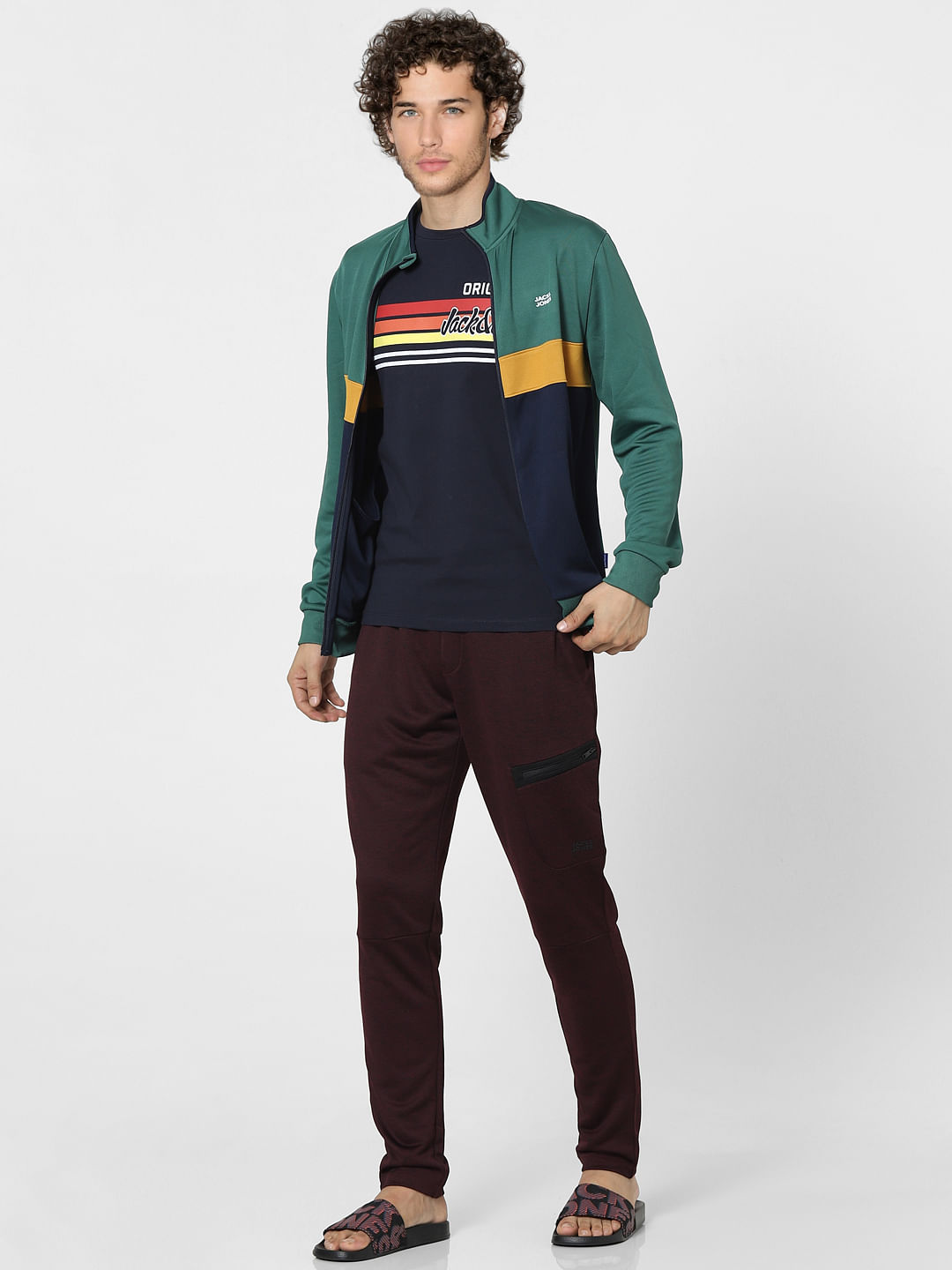 Maroon High Rise Sweatpants - S